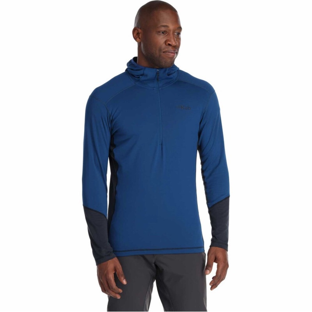 Rab Men's Conduit Hoody Quarter Zip Outdoor Hiking Base‎ Layer Top Blue Large